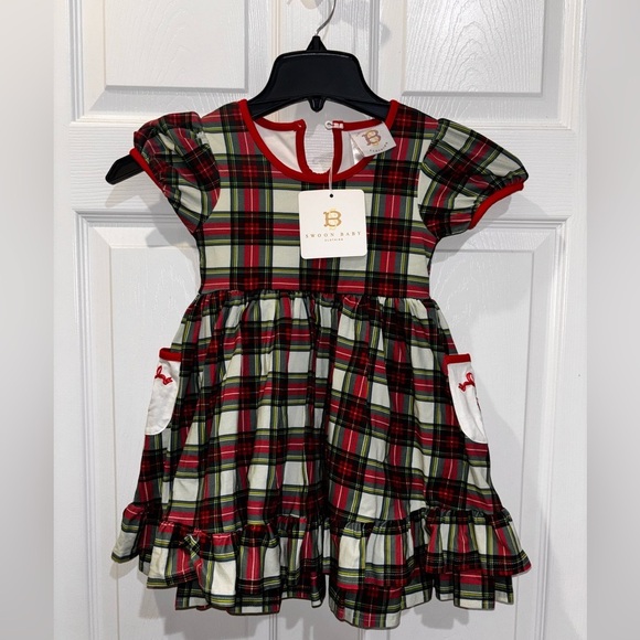 Swoon Boutique Other - Swoon Baby Perfectly Plaid Embroidery Pocket Dress SZ 4T